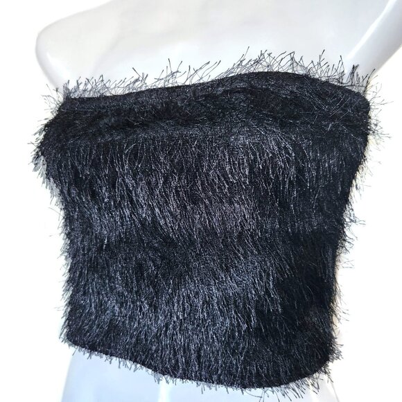 LIKE NEW Shaggy Bandeau Crop Top - Picture 2 of 4